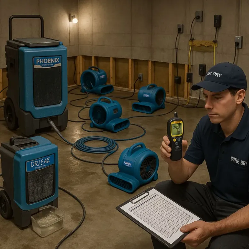 Structural Drying and Dehumidification process in Apache County, AZ
